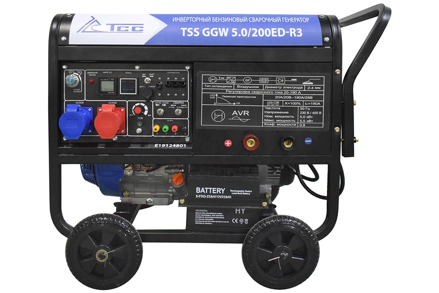 Инверторный бензиновый сварочный генератор ТСС GGW 5.0/200ED-R3