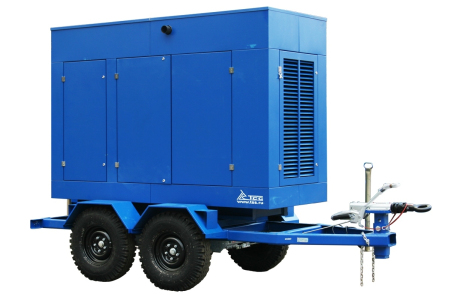 Дизельный генератор ТСС ЭД-250-Т400 с АВР в шумозащитном кожухе на прицепе 025293