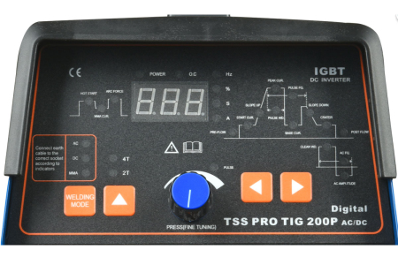 Аппарат TIG сварки алюминия ТСС PRO TIG/MMA 200P AC/DC Digital 030078